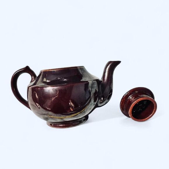 Vintage Brown Betty Redware teapot Boho and Cottage Vibes - Picture 6 of 8